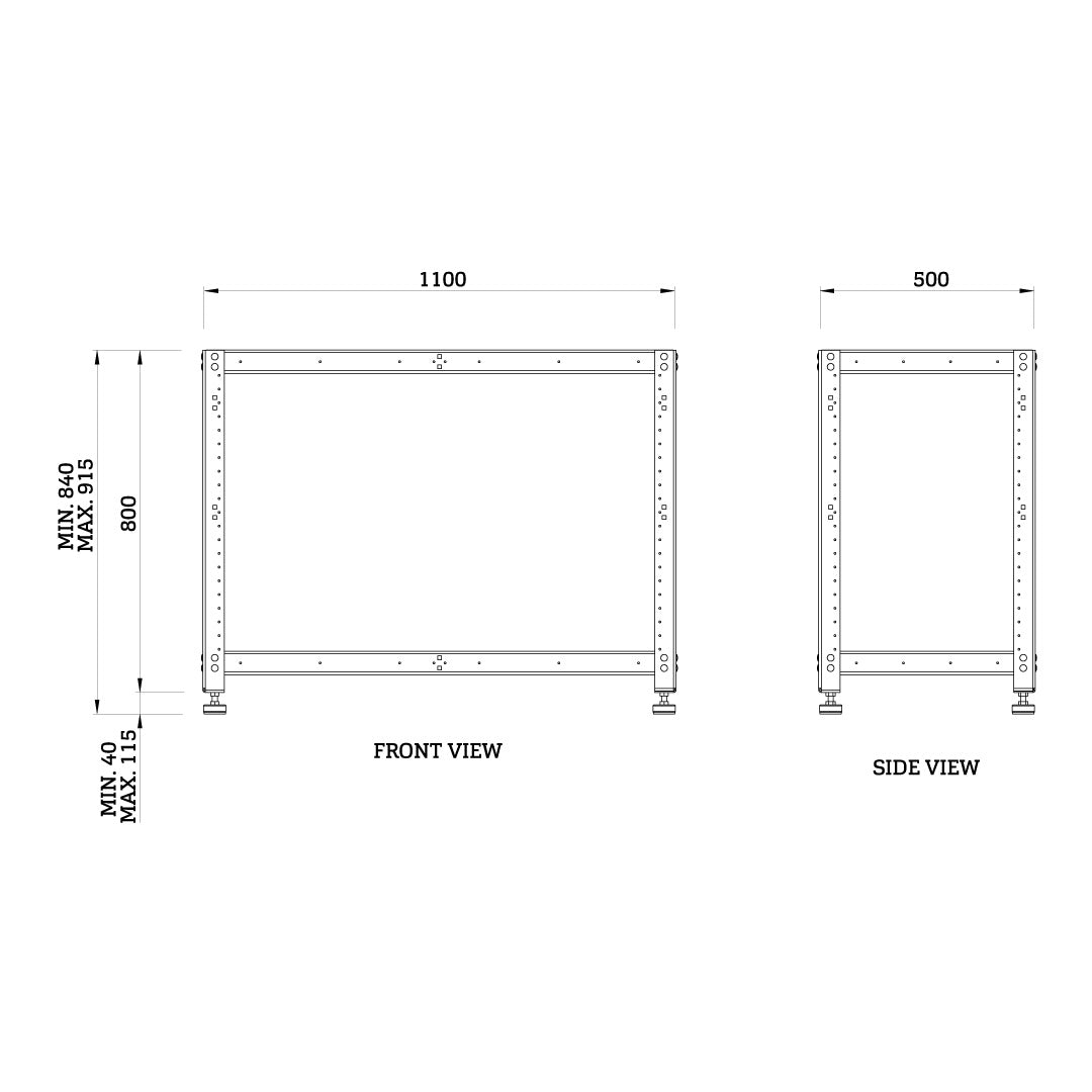 Torquata Workbench System 1100 x 500 Workbench Stand Only