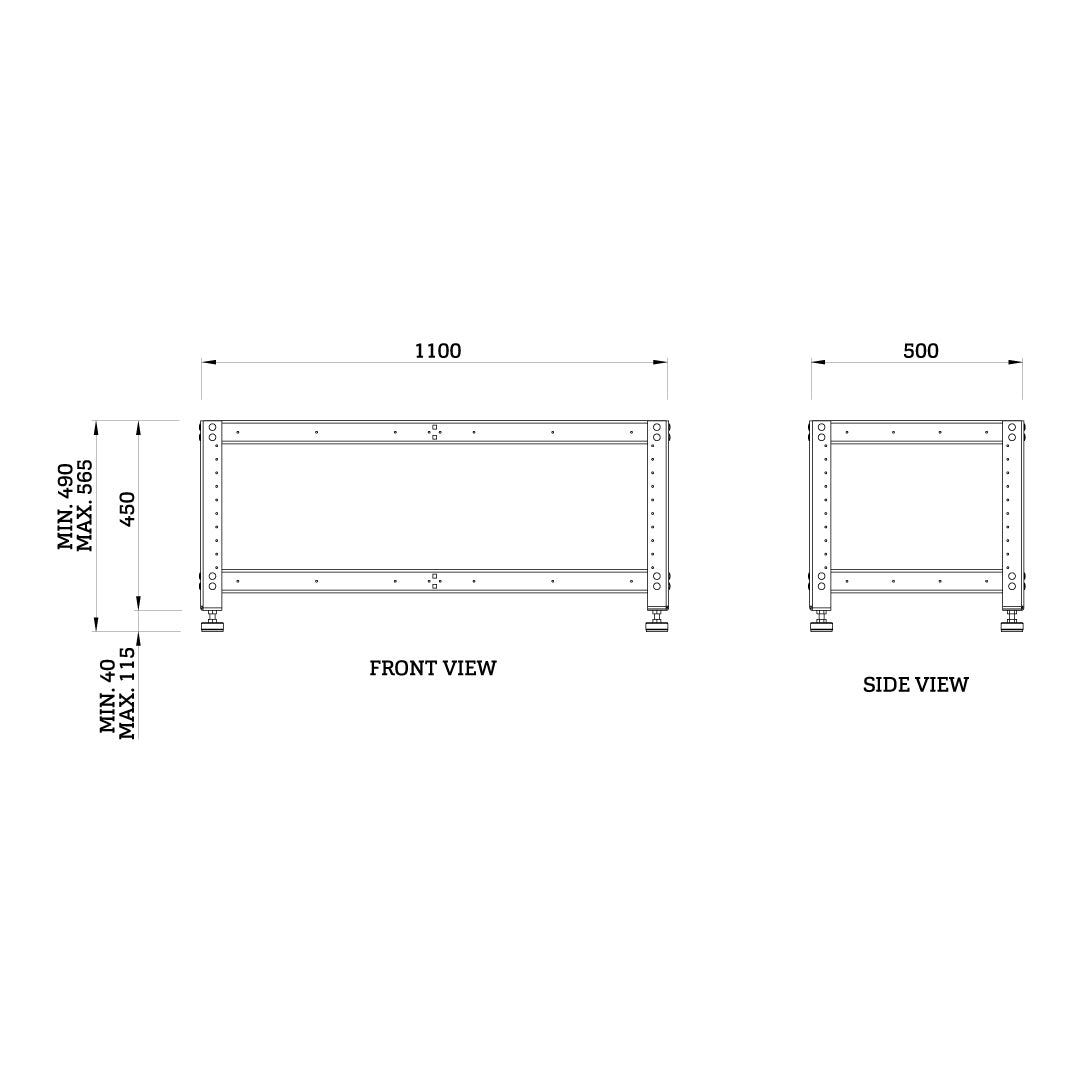 Torquata Workbench System 1100 x 500 x 450 H Assembly & Machine Stand Only