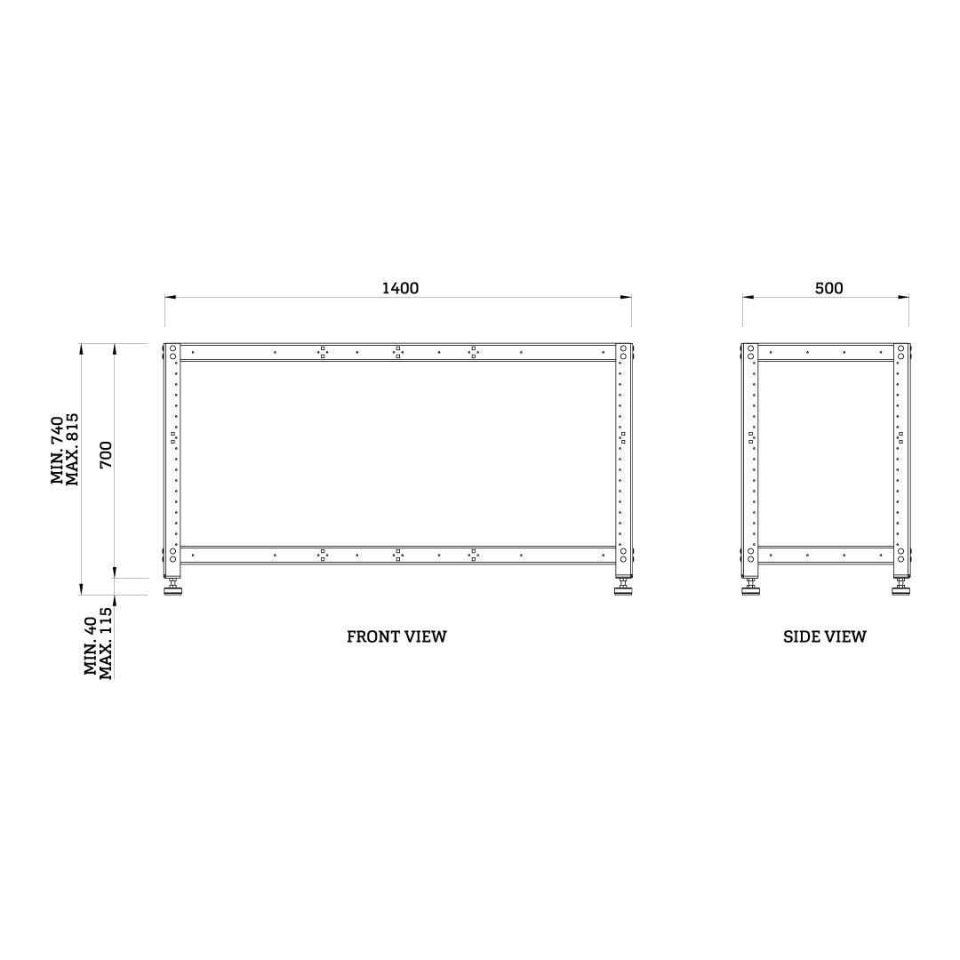 Torquata Workbench System 1400 x 500 Workbench Stand Only