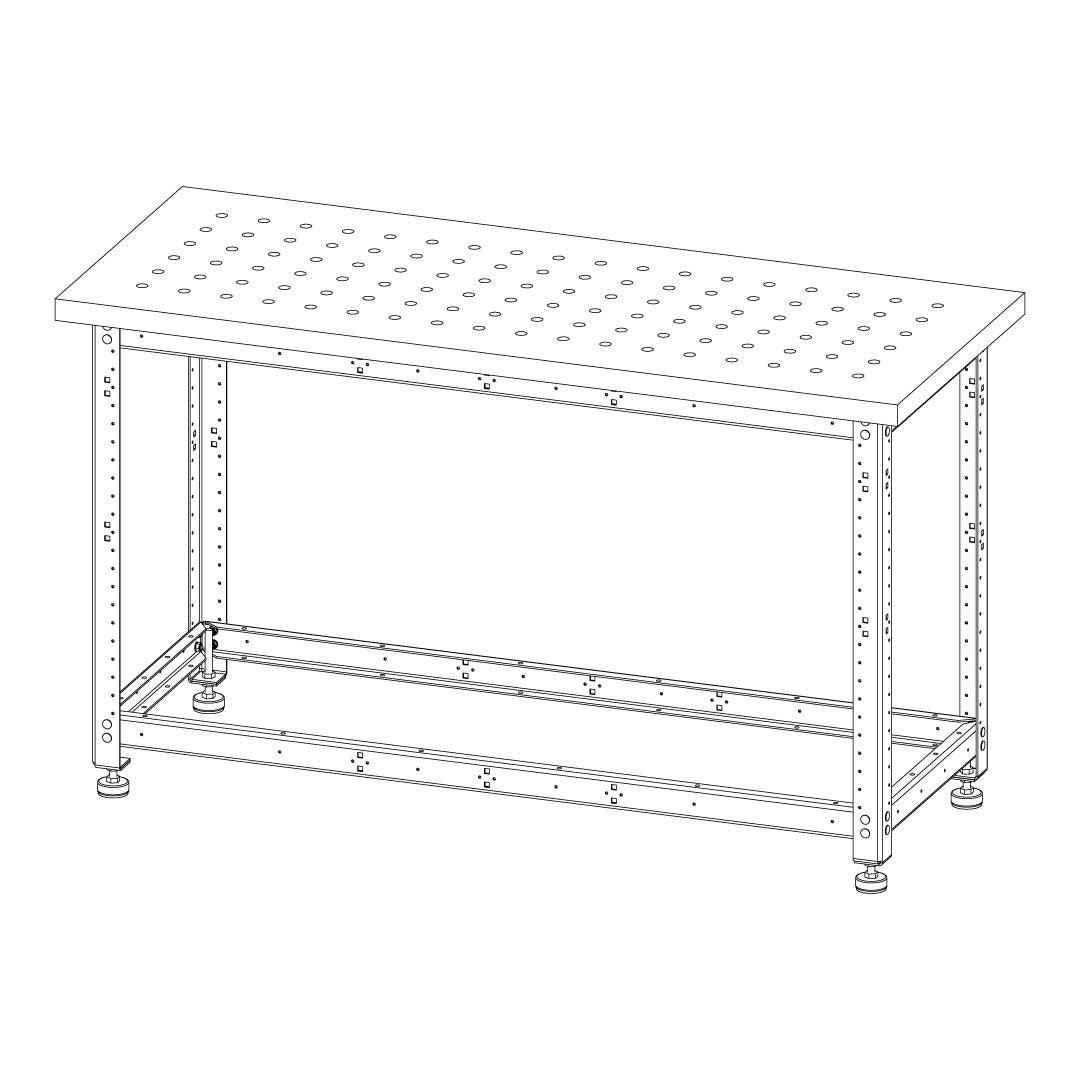 Torquata Workbench System 1500 x 600 Workbench Kit with Dog Hole Top