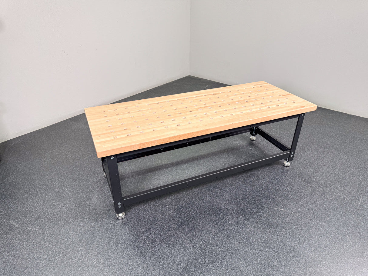 Torquata Workbench System 1500 x 600 x 450 H Dog Hole Top Assembly & Machine Stand