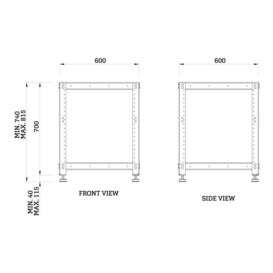 Torquata Workbench System 600 x 600 Mobile Benchtop Machine Stand Kit