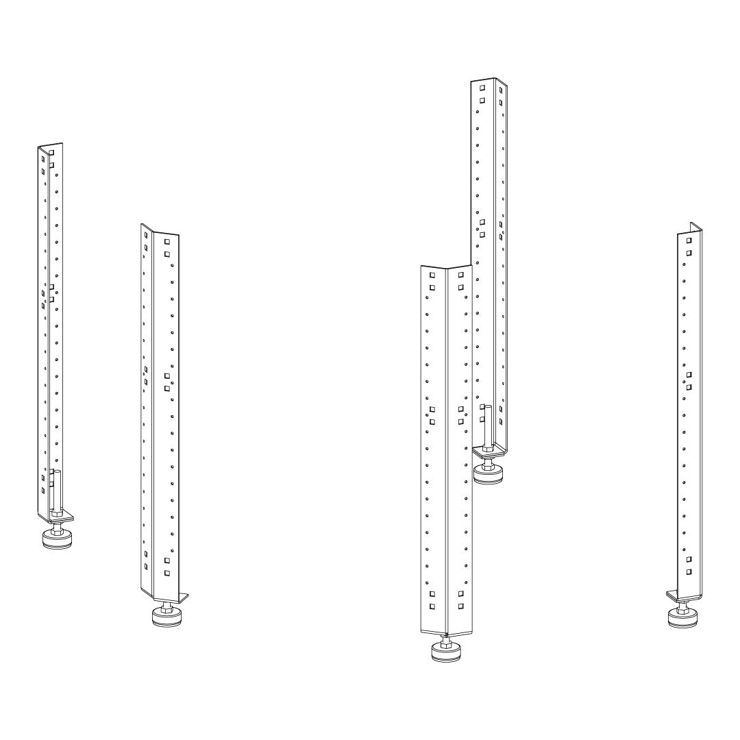 Torquata Workbench System Set of 5 Corner Bench Legs