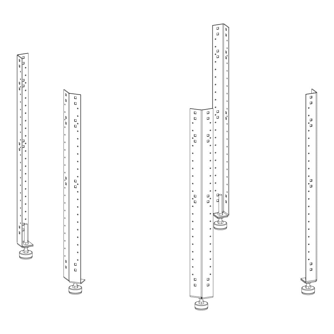 Torquata Workbench System Set of 5 Corner Bench Legs