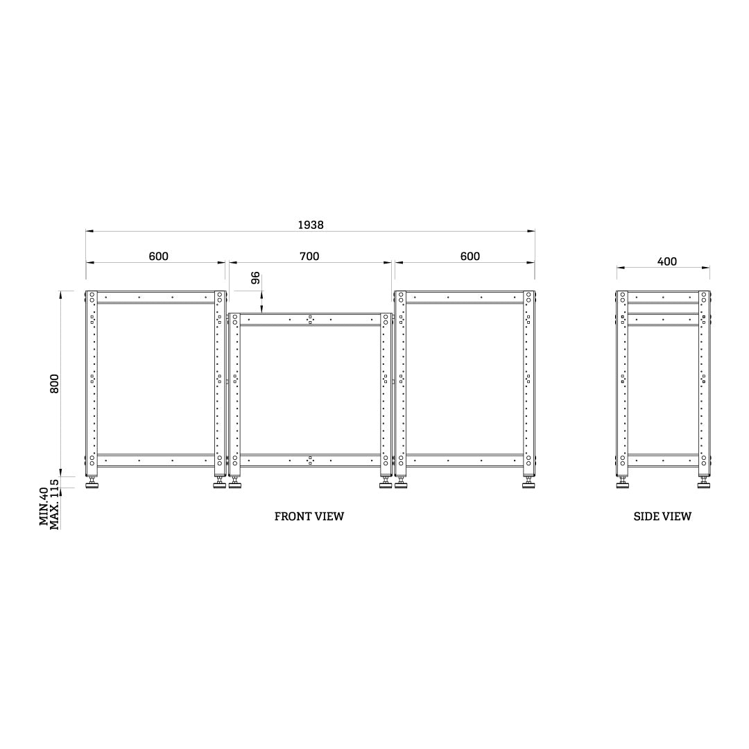 Torquata Workbench System Mitre Saw Stand Kit with 600mm Wings