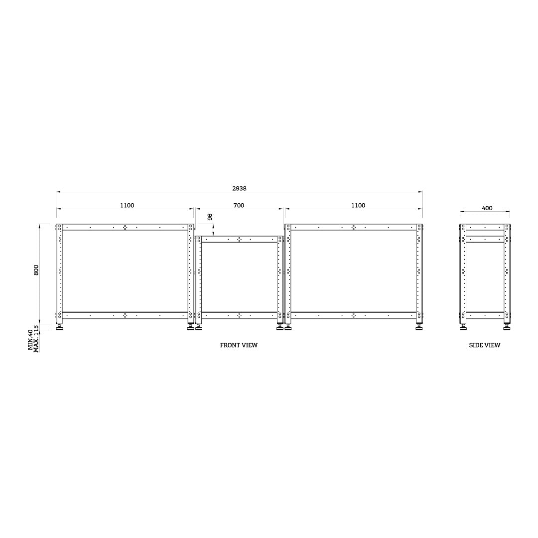 Torquata Workbench System Mitre Saw Stand Kit with 1100mm Wings