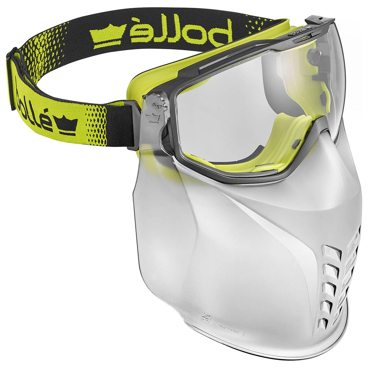 Bolle Safety Clear Universal Goggles with Mouthguard and Vented Lenses, ideal for indoor woodworking tasks