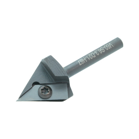 Torquata 60 Degree Carbide Insert V-Groove Router Bit 1/4in Shank