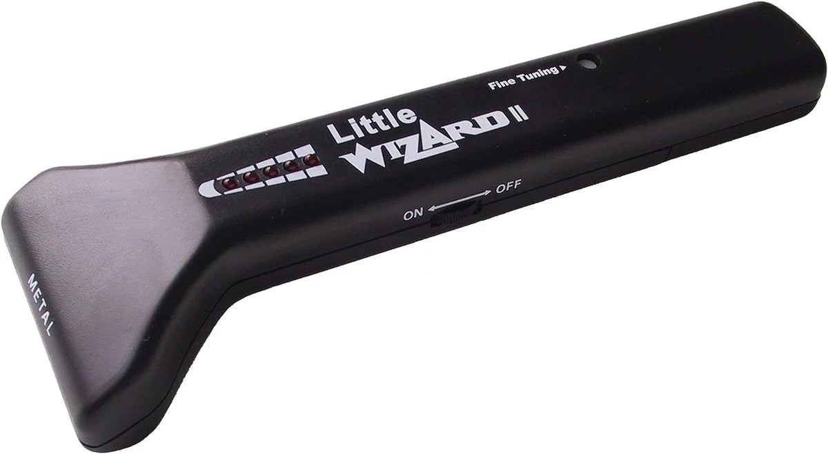 Little Wizard II Woodworking Metal Detector pinpointing metal in timber. Prevent tool damage from undetected metal fragments