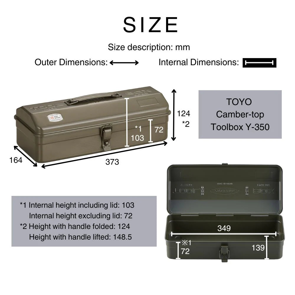 Toyo Steel 35cm Camber-Top Toolbox