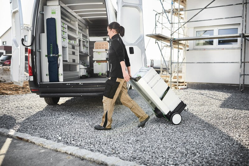 Festool SYS-ROLL Mobile Cart with large wheels and front castors for easy transportation and steering
