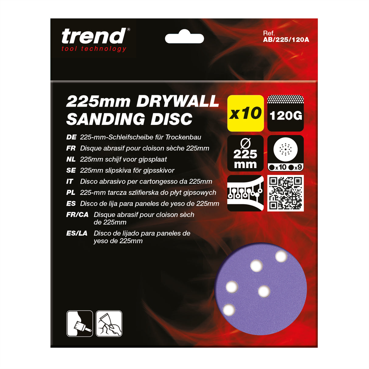 Trend Drywall Sanding Disc 225mm Pack of 10