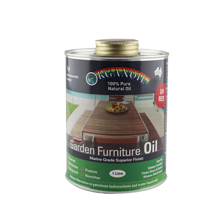 Organoil Garden Furniture Oil Natural Exterior Wood Finish 1L bottle outdoor timber sealant rich wet look