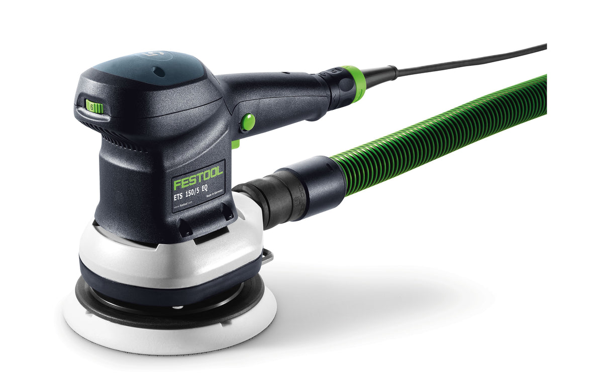 Festool ETS 150/3 Systainer sander showcasing fine sanding capabilities and ergonomic design