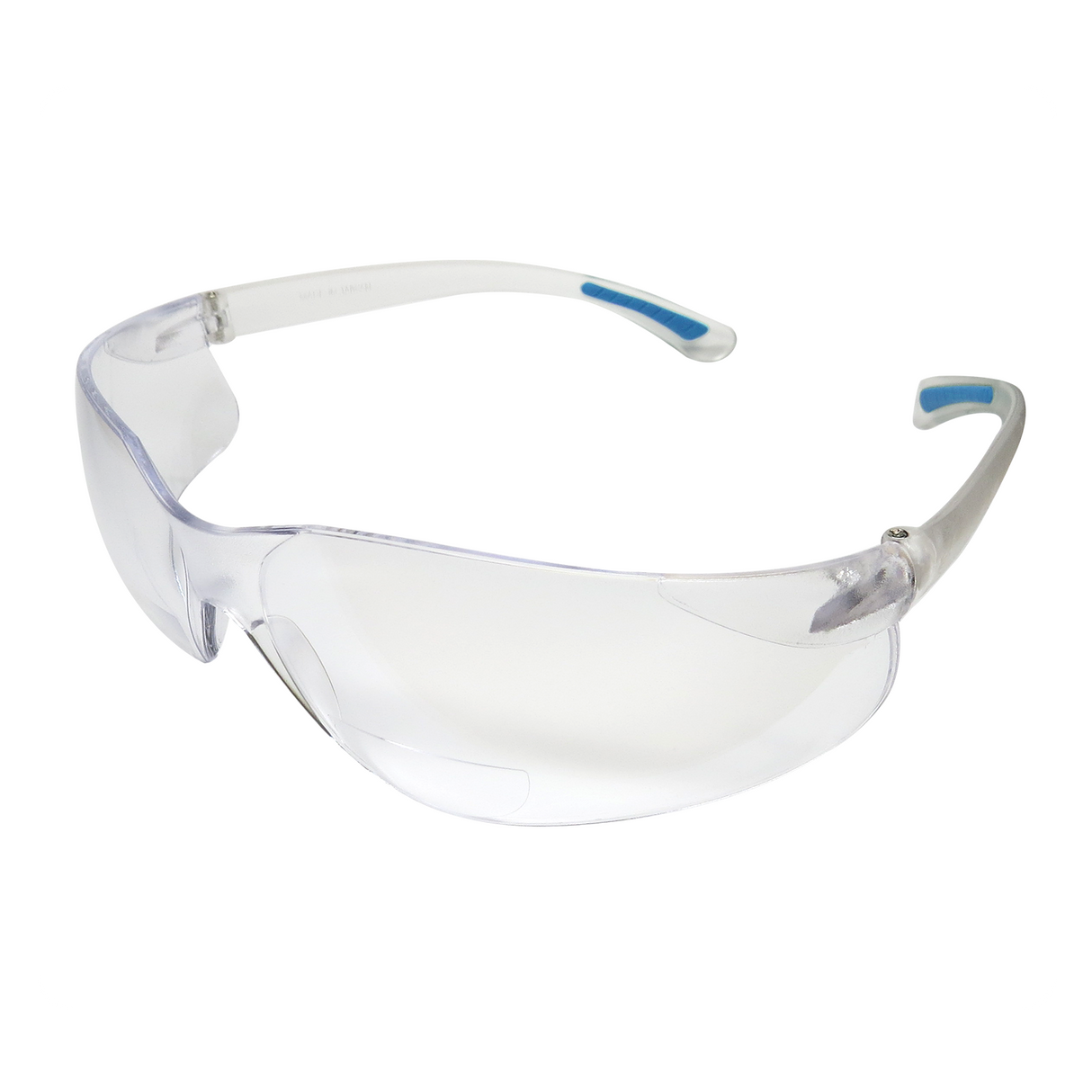 FastCap CatEyes Safety Glasses with 2.0 Bifocal Diopter magnification, clear lenses on a white background