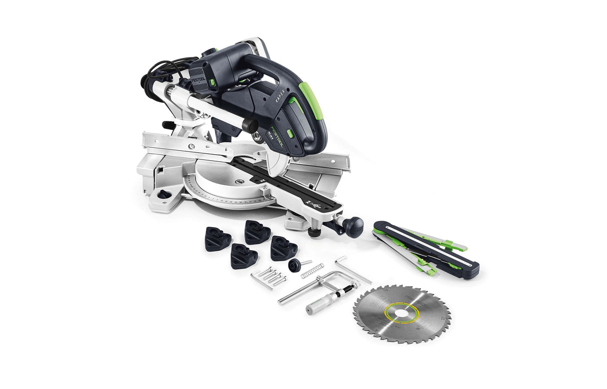 Festool KS 60 KAPEX 216mm Slide Compound Mitre Saw with LED Spotlight, ergonomic design and lightweight construction