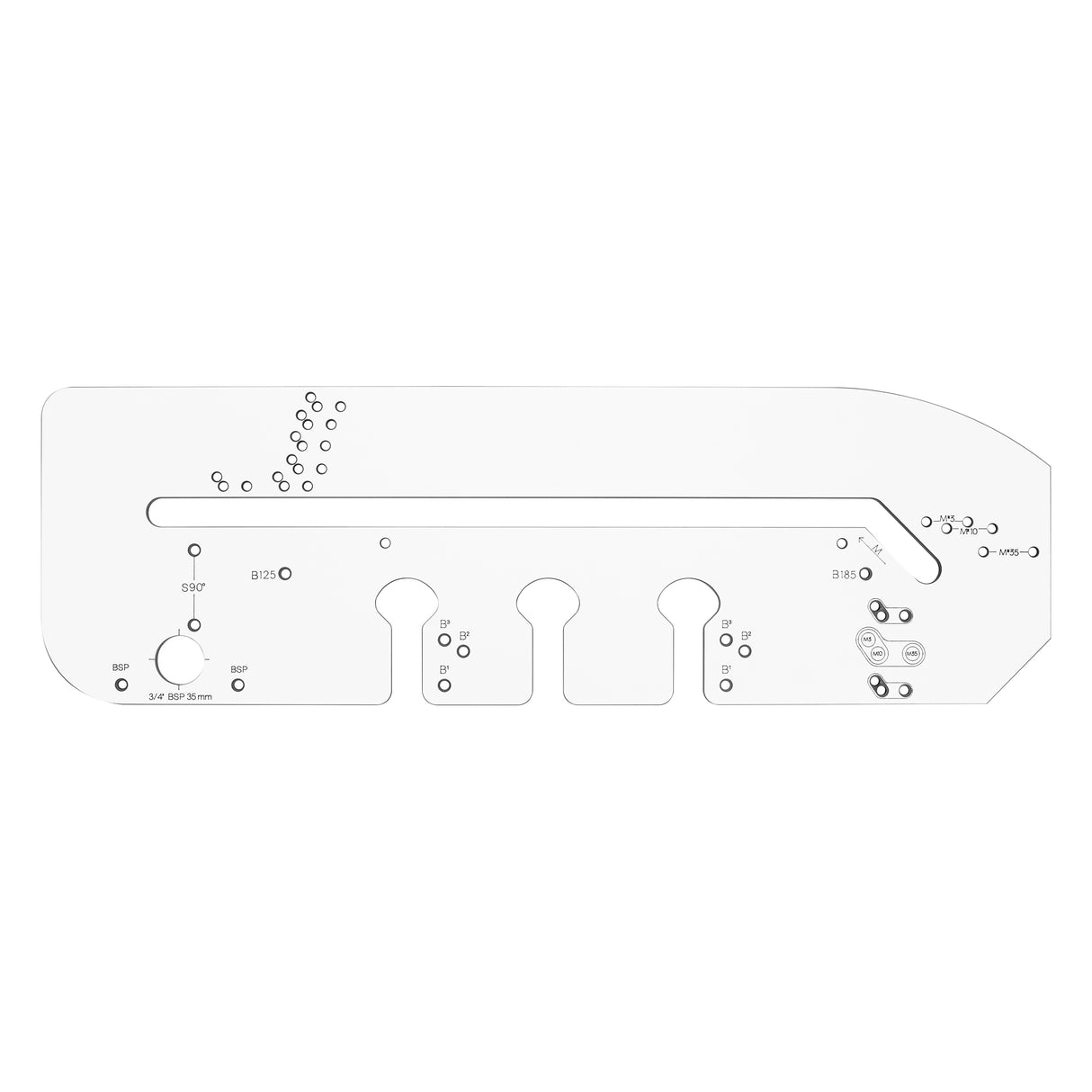 Trend 700mm Kitchen Worktop Router Jig showcasing CNC-machined Compact Grade High-Pressure Laminate (HPL) material