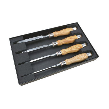 Narex Set of 4 Richter Cryogenic Steel Mortice Chisels with Ash Handles in box
