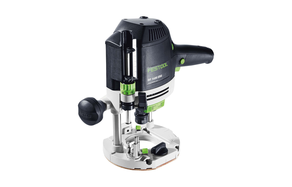 Festool OF 1400 70mm Plunge Router in Systainer, showcasing ergonomic design and precision routing capabilities