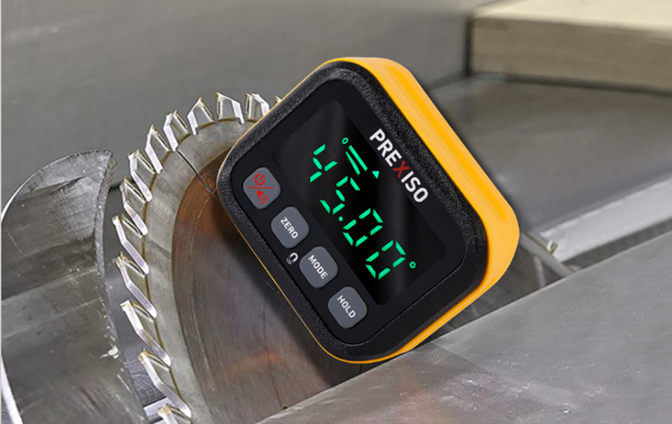 Prexiso Magnetic Digital Angle Gauge measuring tool with magnetic base for precise leveling and alignment on ferromagnetic surfaces