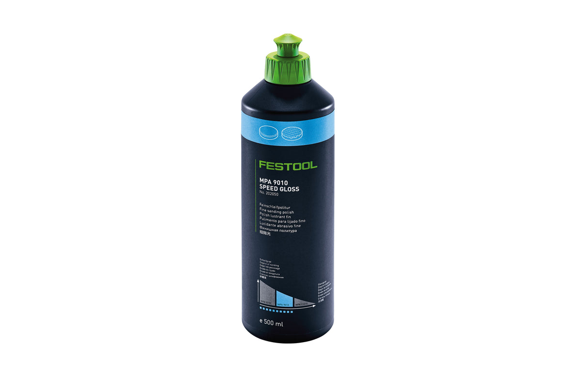 Festool MPA 9010 Speed Gloss Fine Sanding Polish Blue 500mL polishing agent for perfect polished finish with blue polishing sponges