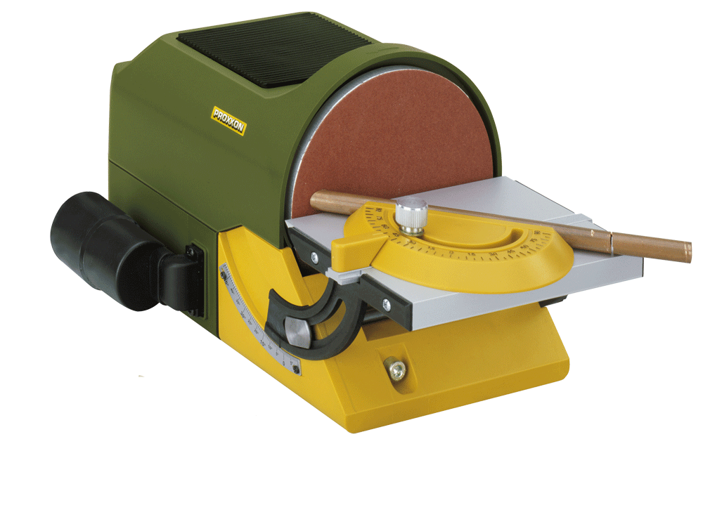 PROXXON TSG-125/E 125mm Benchtop Disc Sander for precision shaping on small-scale woodworking projects. Suitable for various materials