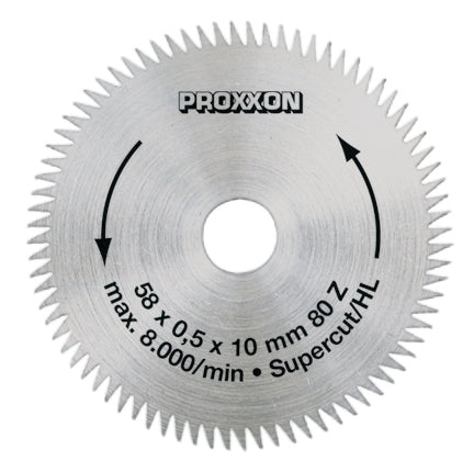 PROXXON Crosscut Super-Cut Circular Saw Blade 58mm on KS-230 Benchtop Mini Table Saw