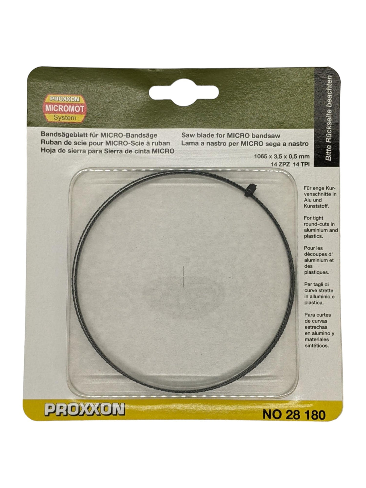 PROXXON Bandsaw Blade 14TPI Extra Narrow 1065x3.5mm for MBS-240/E - Premium tempered steel with 14 TPI for precise cutting