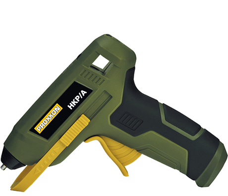 PROXXON HKP-A battery-powered hot glue gun for versatile material bonding