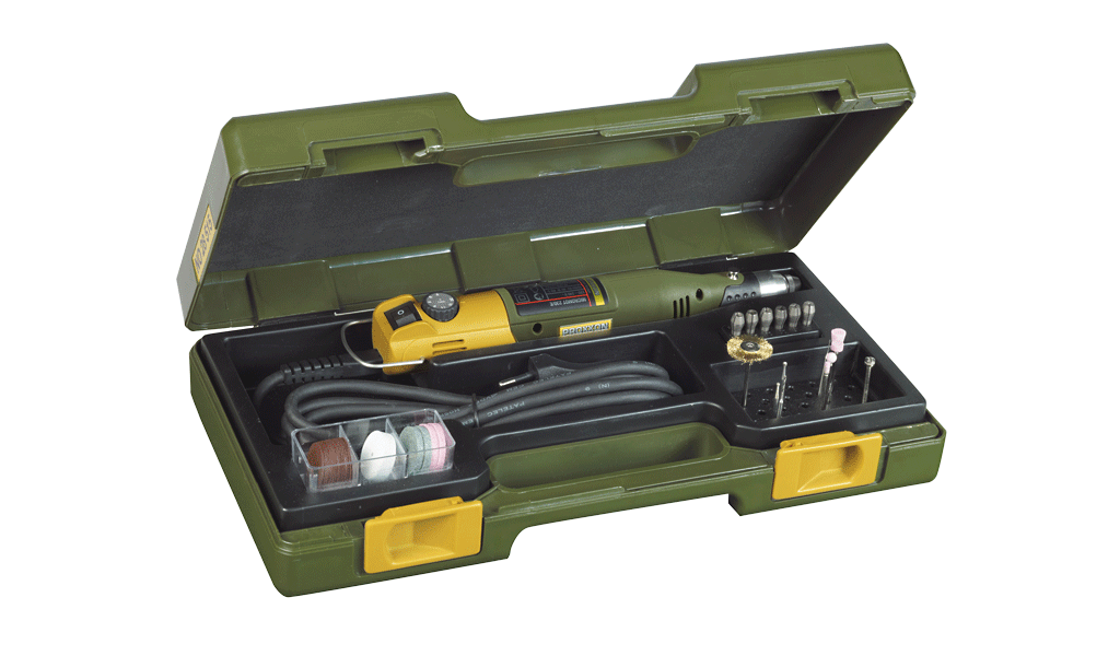 PROXXON FBS-230/E Rotary Tool Corded 100W in Hard Case with Bits, high-performance mill/drill set for precision woodworking