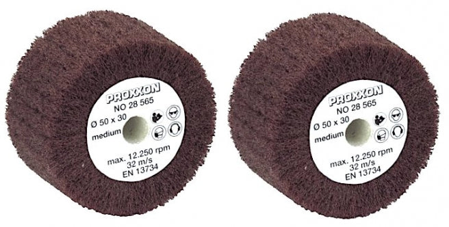 PROXXON Satin Finishing Cylinders for Cylinder Sander, 2-pack, ideal for metal cleaning and matting