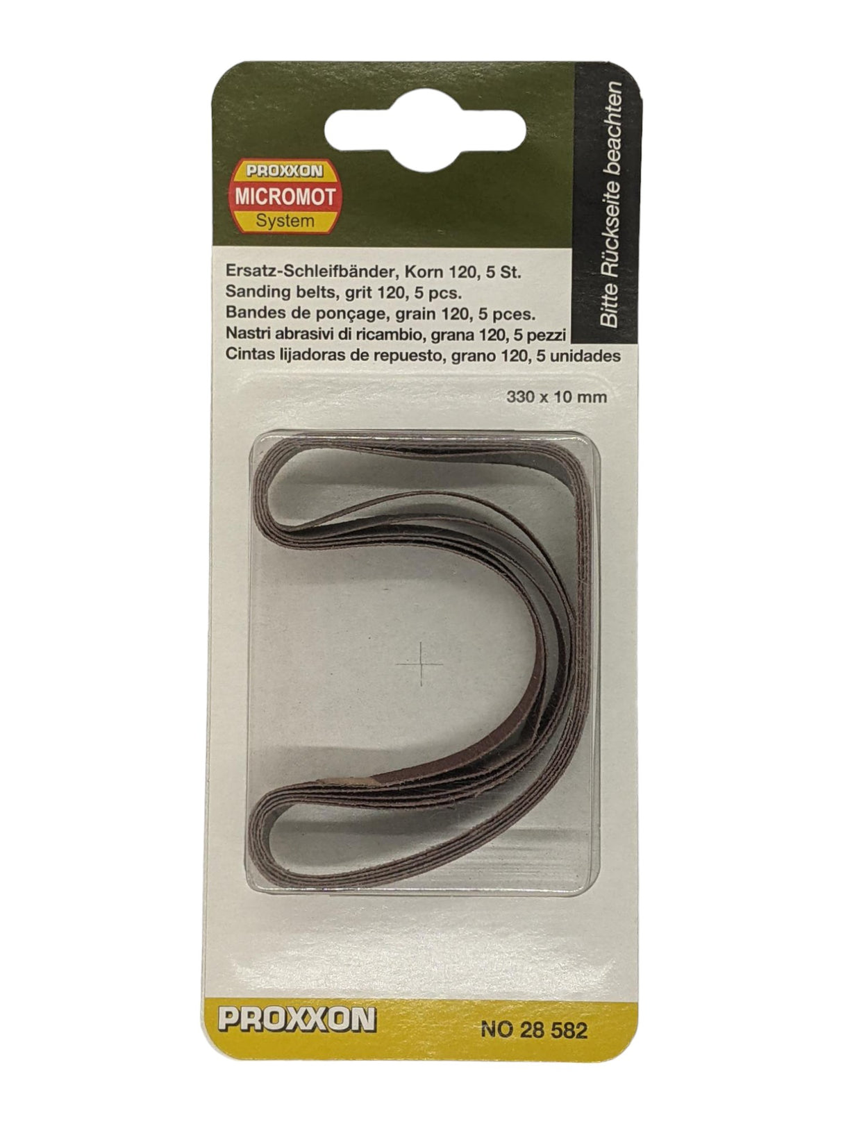 PROXXON Pack of 5 Corundum Sanding Belts for BS/A Power File Belt Sander in action