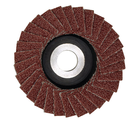 PROXXON 100 Grit Corundum Fan Sanding Disc for Long Neck Angle Grinder - Industrial-grade tool for diverse material grinding