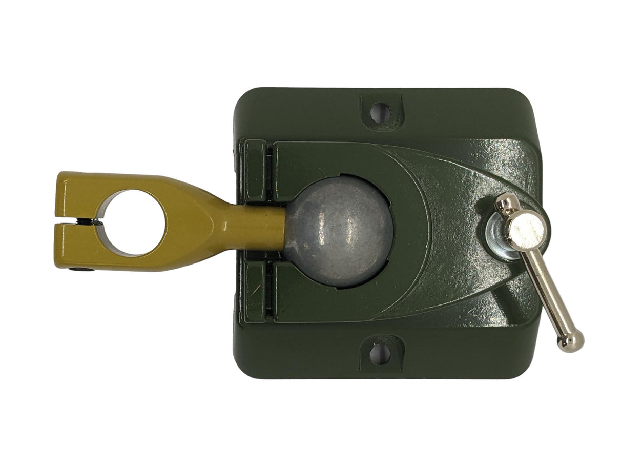 PROXXON Universal Holder with Ball Joint for MICROMOT System Tools, angled view, die-cast zinc craftsmanship