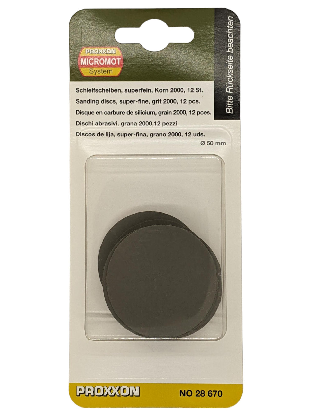 PROXXON Super Fine 2000 Grit Sanding Discs 50mm Pack of 12 Australian Woodworking Tools Store