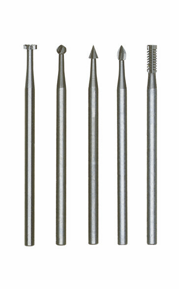 PROXXON Tungsten Vanadium Milling Bits Pack of 5, assorted shapes, precision-engineered for vibration-free high-accuracy milling