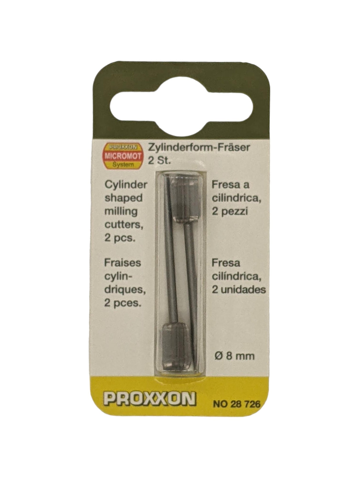 PROXXON Cylindrical Upcut Tungsten Vanadium Milling Bits in action on wood