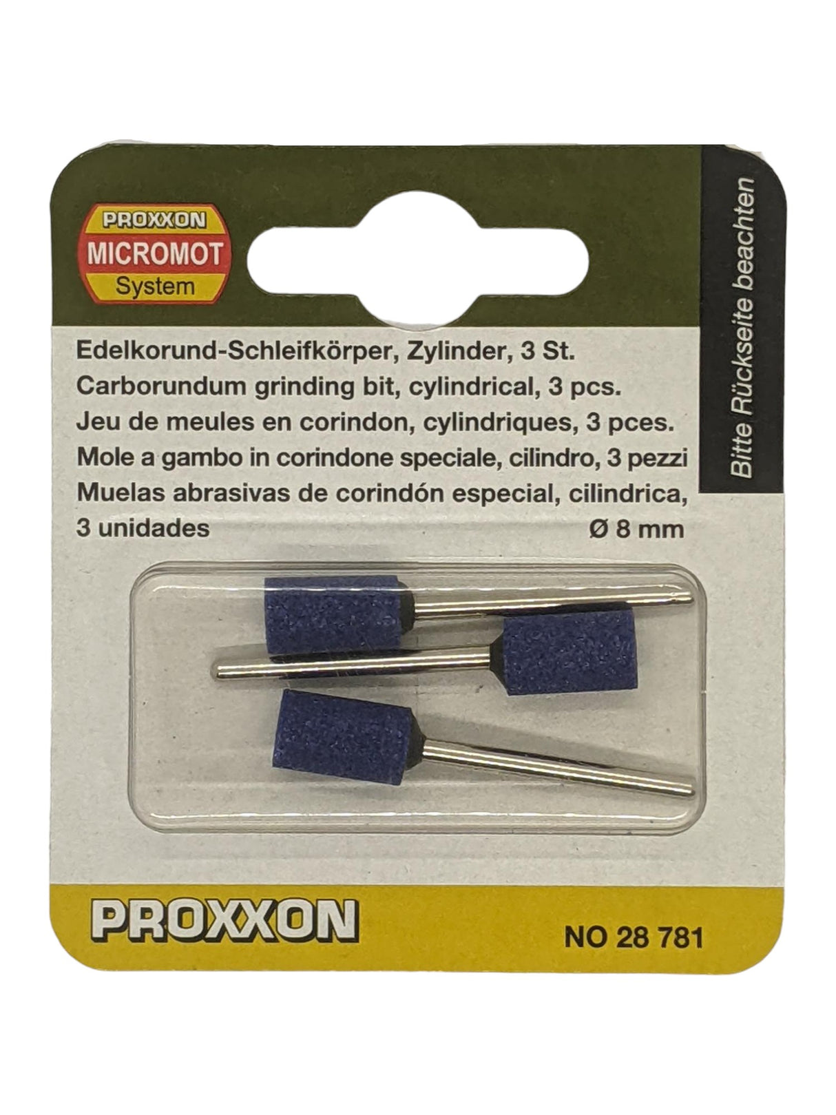 PROXXON 8mm Ball Corundum Grinding Bits Pack of 3 - High-quality grinding tools for hard materials