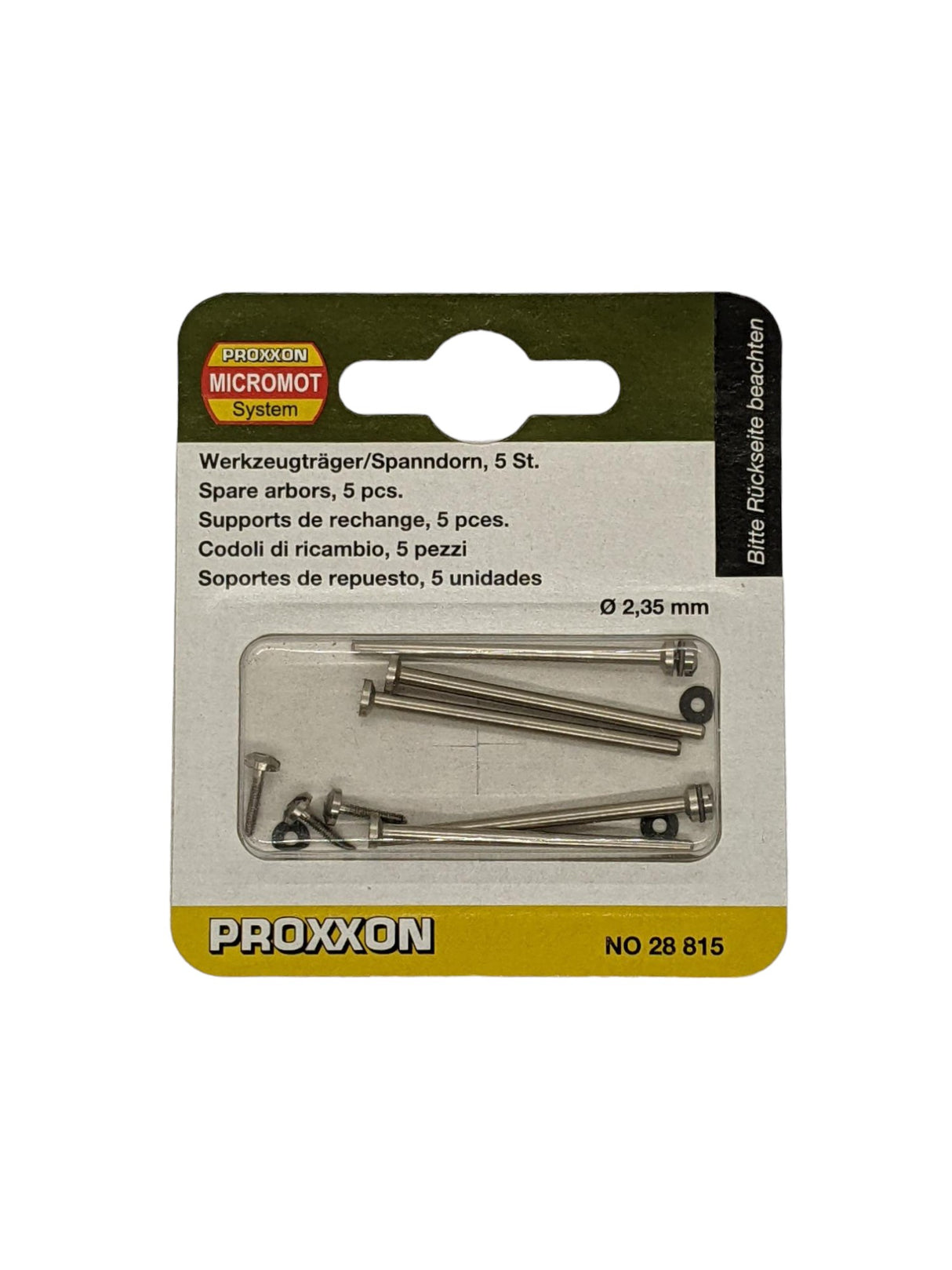 PROXXON Pack of 5 Replacement Arbors for MICROMOT Rotary Tools - Spare arbors compatible with Dremel tool