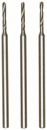 PROXXON High Speed Steel Drill Bits - Pack of Three, close-up view showing the sharp cutting edges