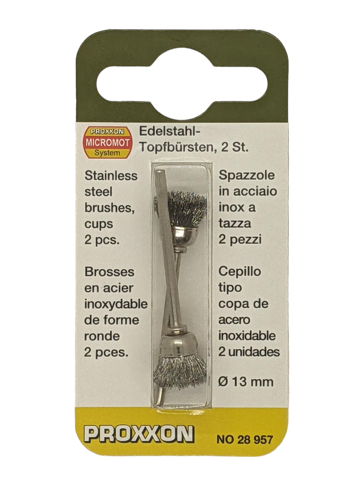 PROXXON 13mm Stainless Steel Cleaning Cone Pack of 2 for MICROMOT Drill Grinders