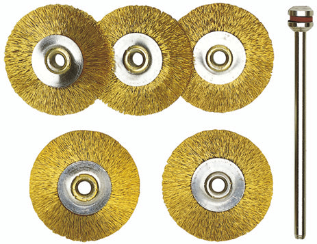 PROXXON 22mm Brass Cleaning Wheel 5-Pack for MICROMOT Drill Grinders