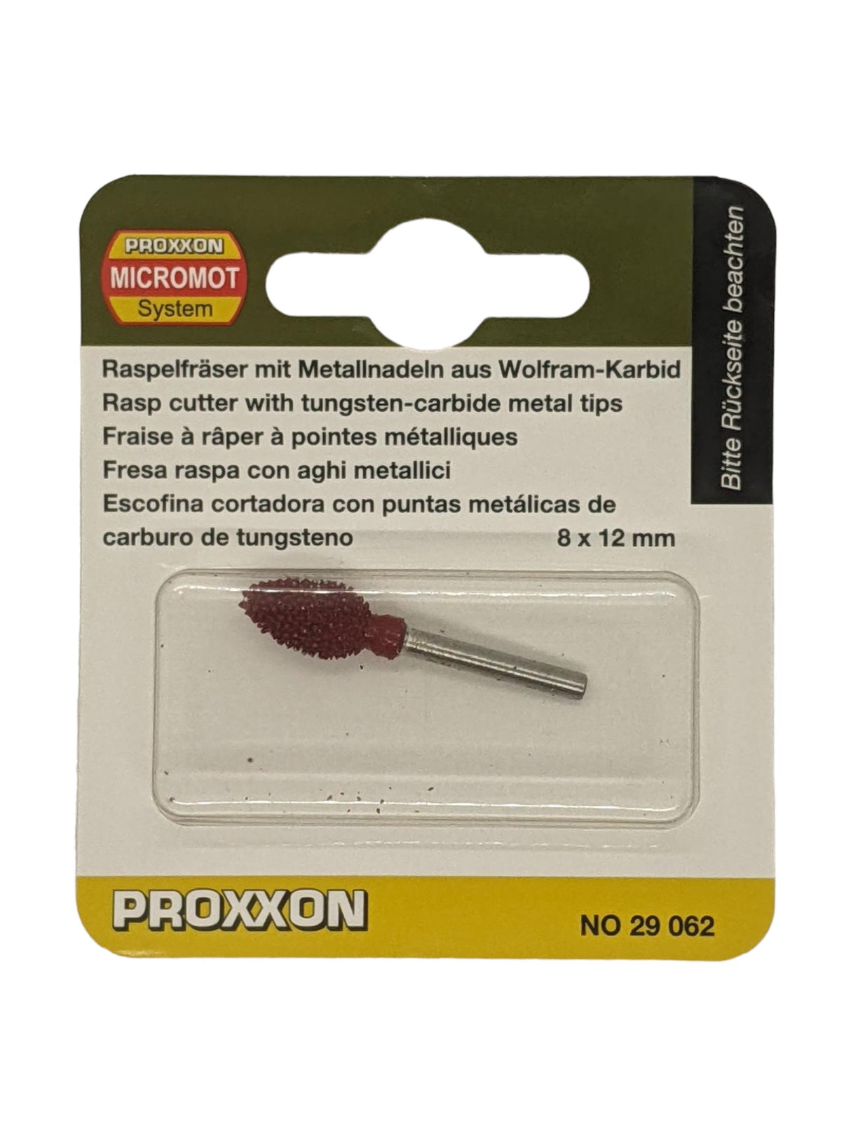 PROXXON Tungsten Carbide Rasp Cutter Cone for Woodworking - Precise sculpting and cleaning tool for wood and fiberglass
