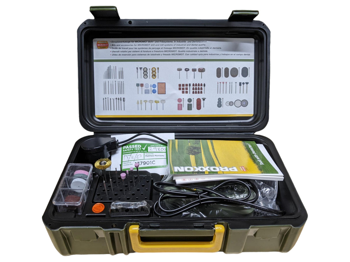 PROXXON MICROMOT IBS/A battery-powered rotary tool kit for precise woodworking tasks