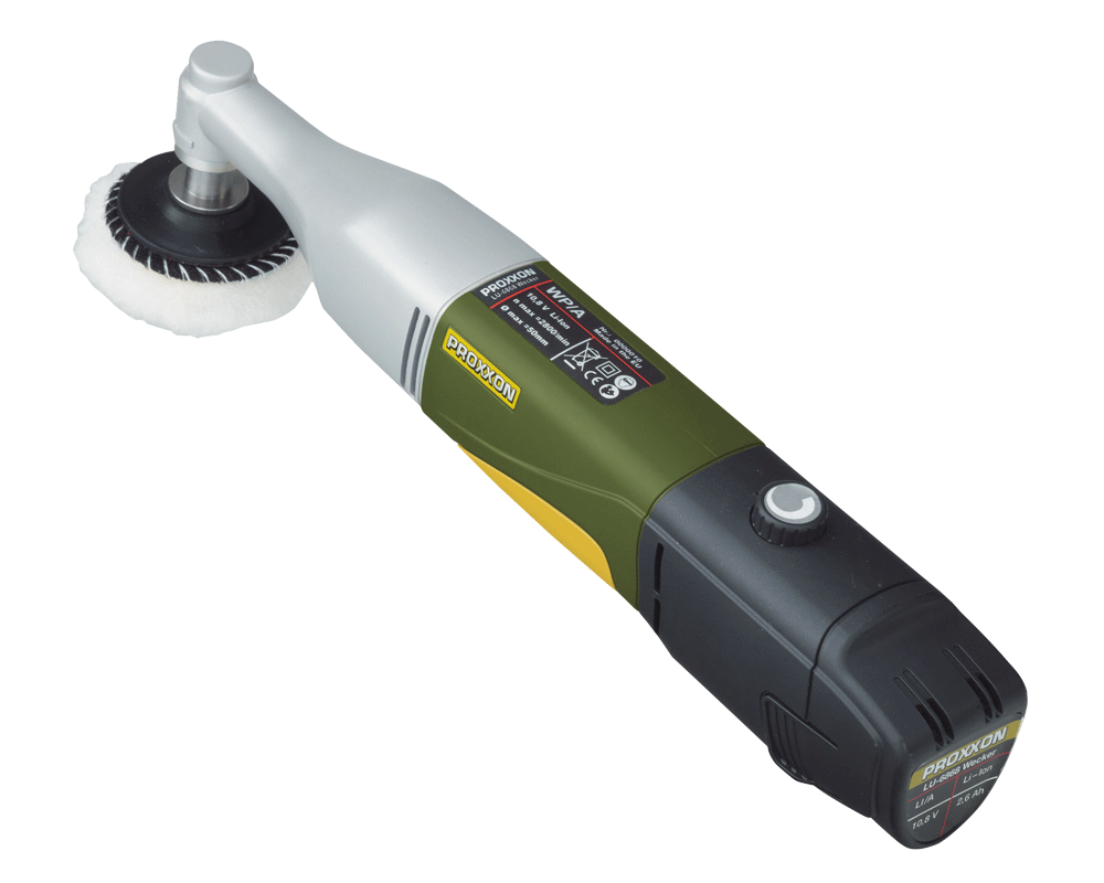 PROXXON cordless Angle Polisher with glass fibre reinforced polyamide housing for efficient and precise detailing tasks