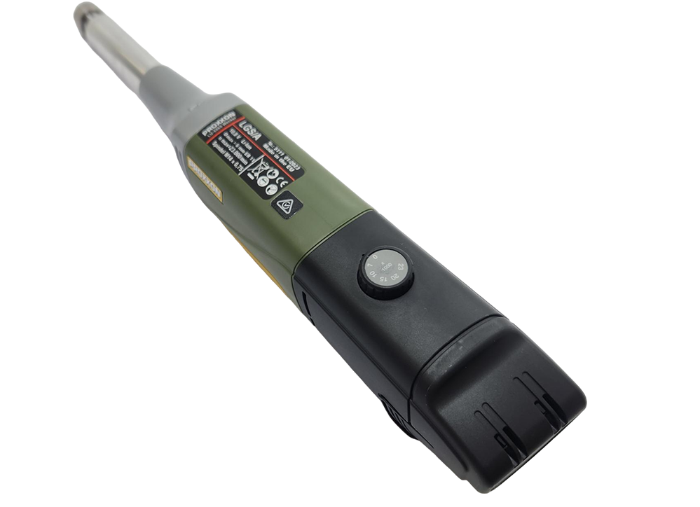 PROXXON LGS/A Long Neck Die Grinder Kit in use, showcasing lightweight and compact design