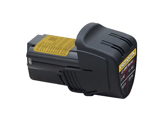 PROXXON 10.8V Li/A2 2.6Ah Lithium-Ion Battery for MICROMOT System, designed for extended performance and safety with temperature control
