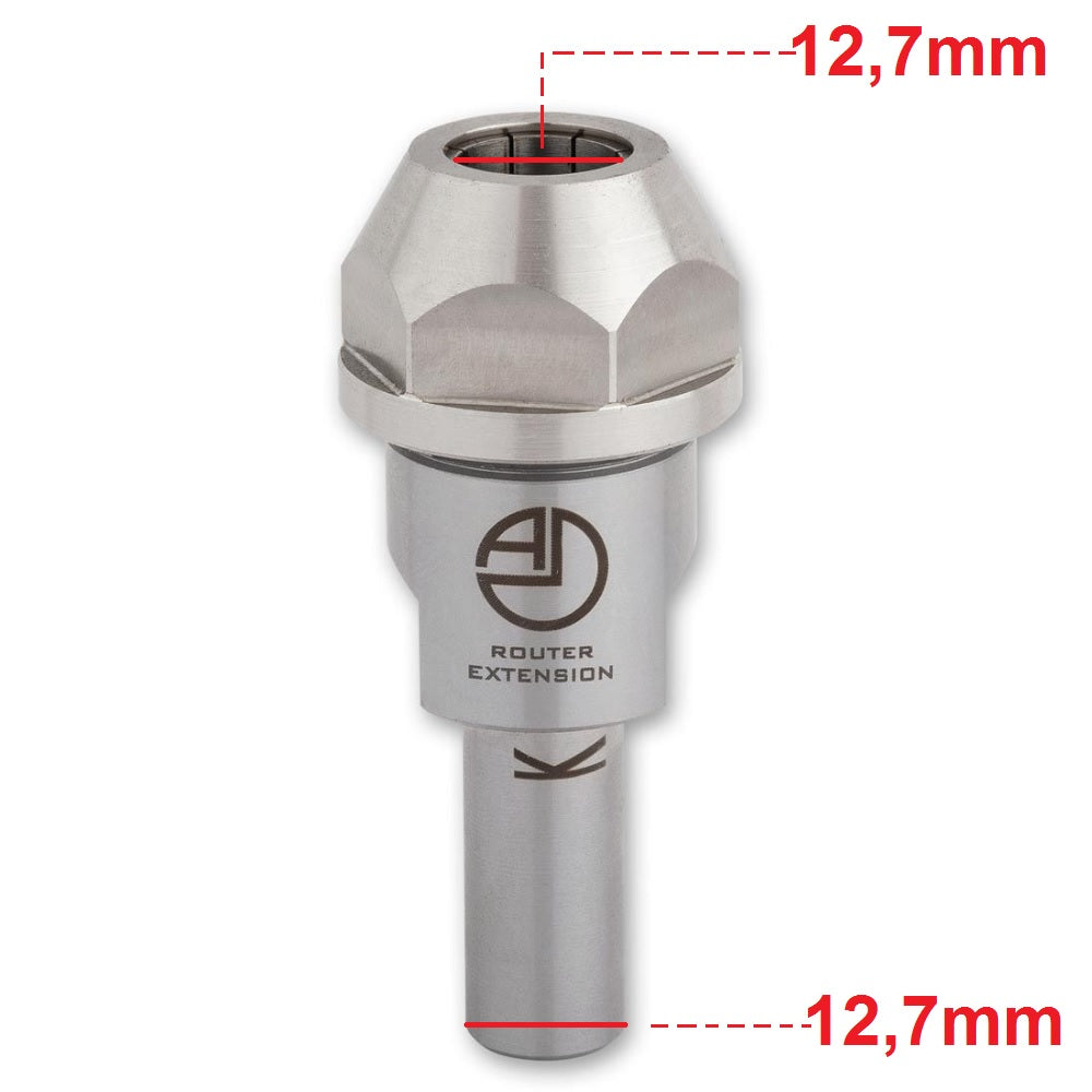 UJK Router Bit Collet Extension 1/2in Shank 1/2in Chuck