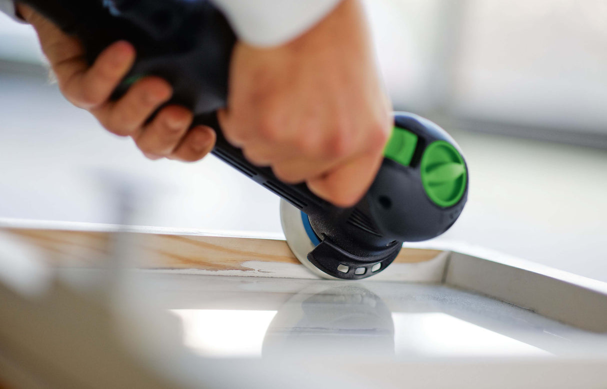 Festool RO 90mm ROTEX 4-in-1 Random Orbital Sander in Systainer, corner sanding application