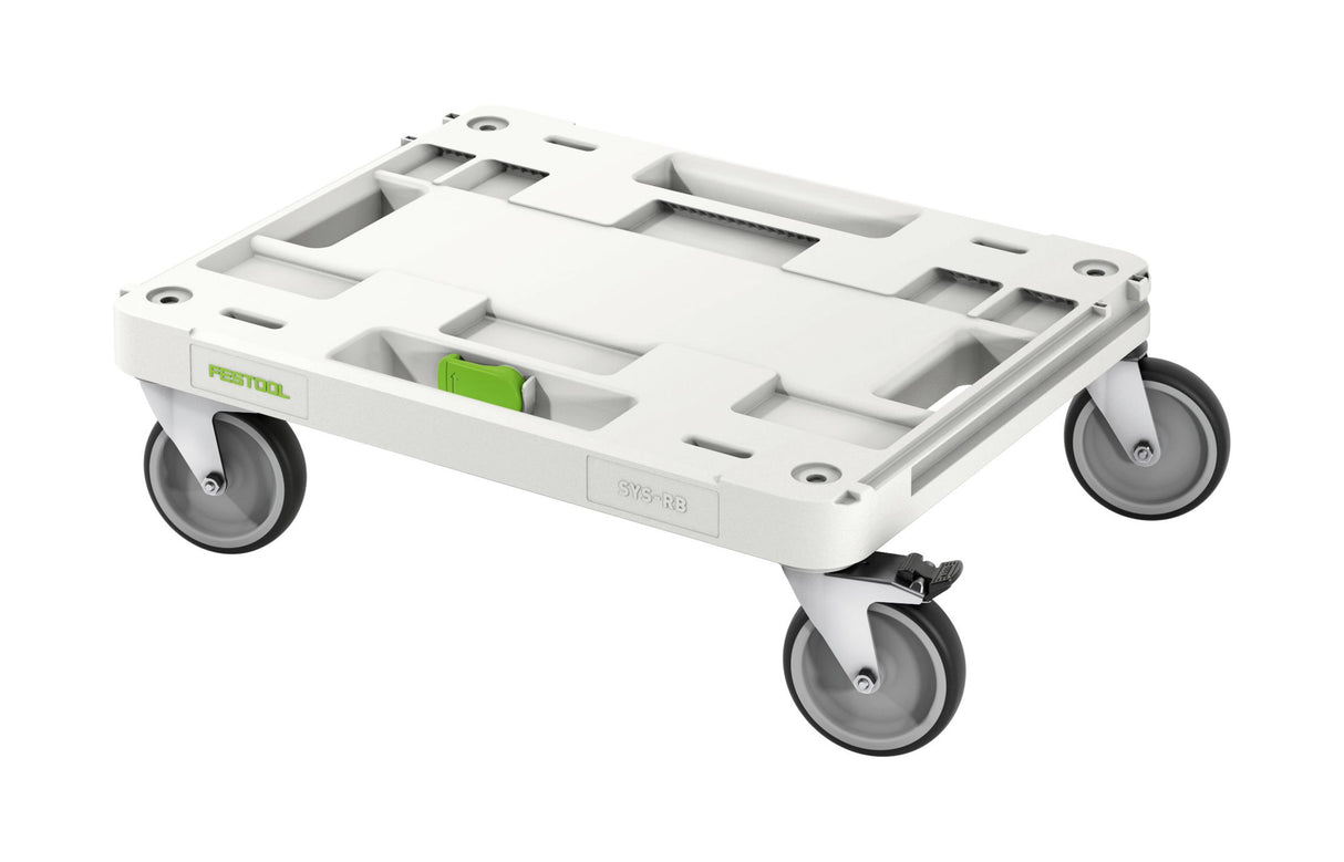 Festool Roll Board with 360° rotating large wheels, ideal for construction sites and workshops, with locking brakes